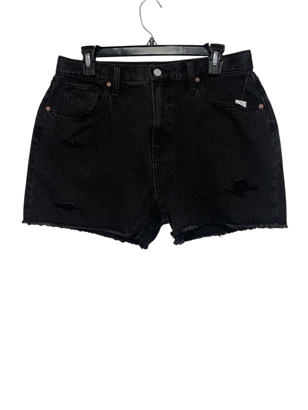 Old Navy High Rise Built In Touch Black Distressed Denim Shorts Size 20 Plus NWT